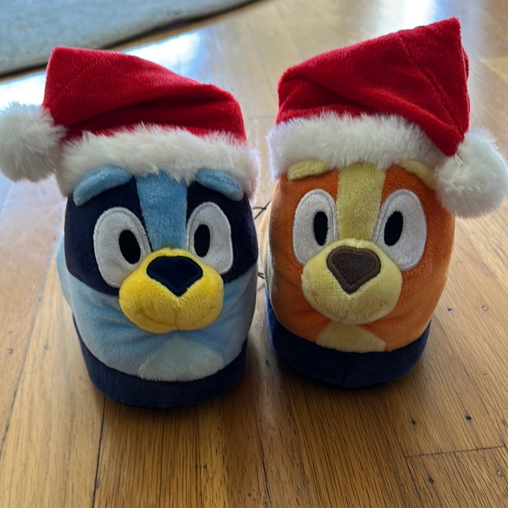 Santa Bluey and Bingo house slippers